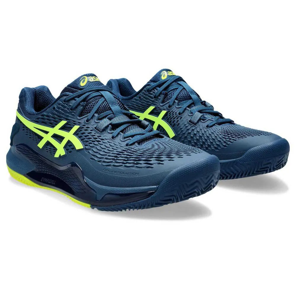 Tenis Asics Gel Resolution 9 Clay Mako Blue/Safety Yellow